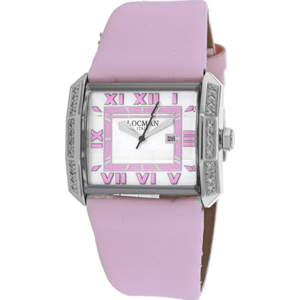 Locman Women's Watch - Classic Mother of Pearl Dial Pink Leather Strap | 232MOPPKD ,