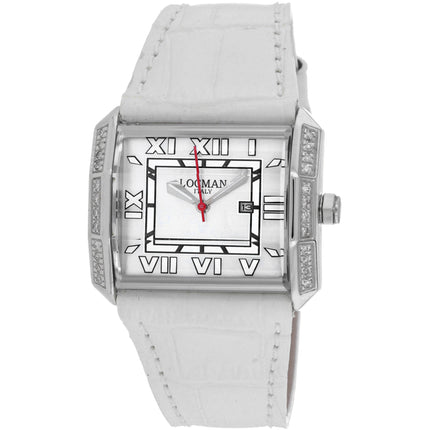 Locman Women's Watch - Classic Quartz White Dial Leather Strap | 232MOPWHD/WH LE ,