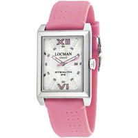 Locman Men's Watch - Classic Quartz White MOP Dial Pink Rubber Strap | 241MOPPK1PK ,