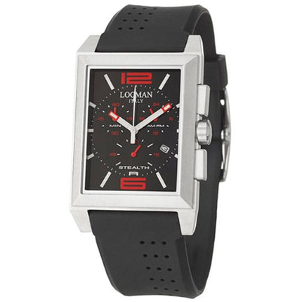 Locman Men's Watch - Sport Quartz Steel Case Black Dial Rubber Strap | 242BKRD1BK ,