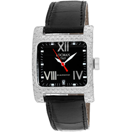 Locman Women's Watch - Classic Aluminum Case Black Dial Leather Strap | 431BKD ,
