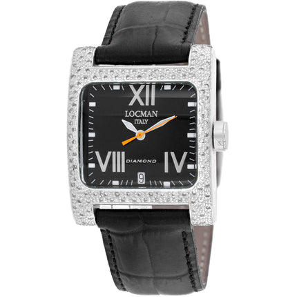 Locman Women's Watch - Classic Aluminum Case Black Dial Leather Strap | 431BKD/BK LEAL ,