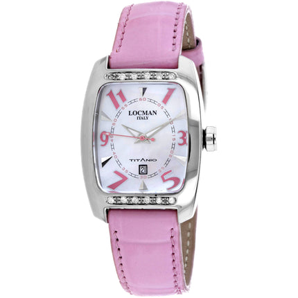 Locman Women's Watch - Classic Quartz White Dial Pink Leather Strap | 483LMOPPK2D ,