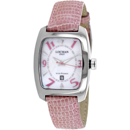 Locman Women's Watch - Classic Quartz White Dial Pink Leather Strap | 483MOPPK ,