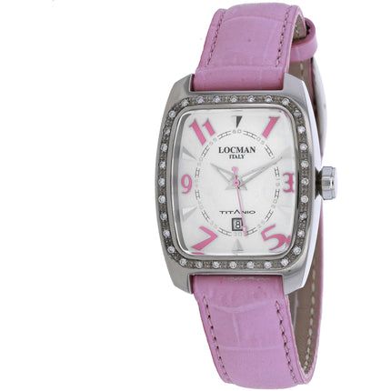Locman Women's Watch - Titanio White MOP Dial Pink Leather Strap | 483RMOPPK2D/PK ,