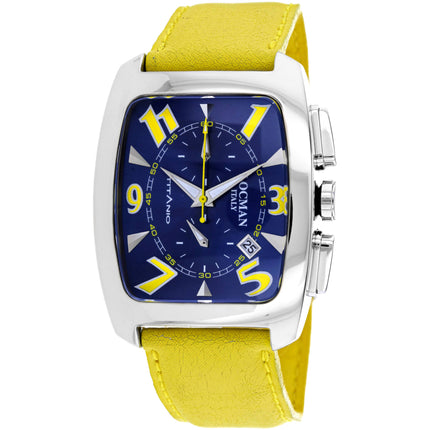 Locman Men's Watch - Classic Titanium Case Blue Dial Yellow Leather Strap | 484BLNYL ,