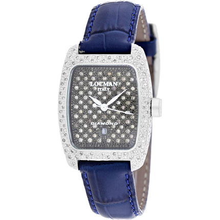 Locman Women's Watch - Diamond Quartz Grey Dial Blue Leather Strap | 485DLDC/BL ,