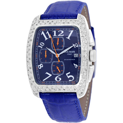 Locman Women's Watch - Classic Diamond Bezel Blue Dial Leather Strap | 487BL2D/BL ,