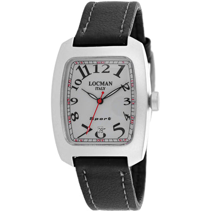 Locman Women's Watch - Classic Aluminum Case White Dial Black Leather Strap | 488AG ,