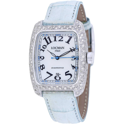 Locman Women's Watch - Classic Quartz White Dial Blue Leather Strap | 488MOPBKSK2DC/S ,