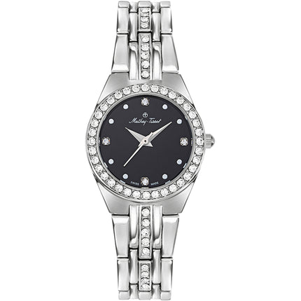 Mathey Tissot Women's Watch - FLEURY 2581 Black Dial Silver Tone Bracelet | D2580AN ,