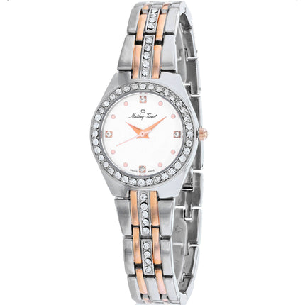 Mathey Tissot Women's Watch - FLEURY 2581 White Dial Two Tone Steel Bracelet | D2580BI ,