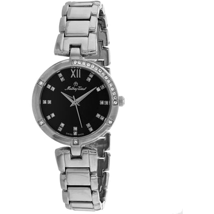 Mathey Tissot Women's Watch - Classic Black Dial Stainless Steel Bracelet | D2583AN ,