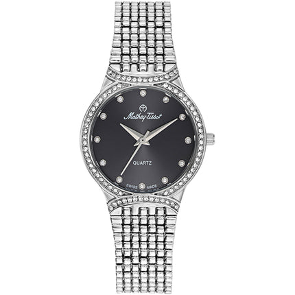 Mathey Tissot Women's Watch - Classic Black Dial Stainless Steel Bracelet | D2681AN ,