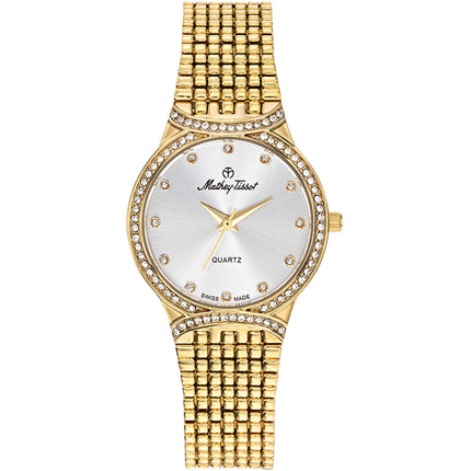 Mathey Tissot Women's Watch - Classic Silver Tone Dial Yellow Gold Bracelet | D2681PYI ,