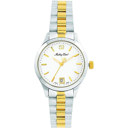 Mathey Tissot Women's Watch - Urban White Dial Two Tone Steel Bracelet | D411MBI ,