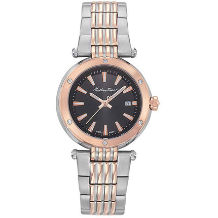 Mathey Tissot Women's Watch - Neptune Black Dial Two Tone Silver, Rose Case | D912RN ,