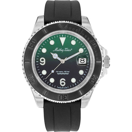 Mathey Tissot Men's Watch - Mathy Design Green Dial Black Rubber Strap | H909AV ,
