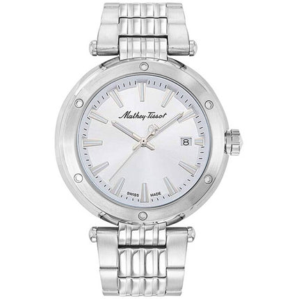 Mathey Tissot Men's Watch - Neptune Silver Dial Stainless Steel Bracelet | H912AI ,