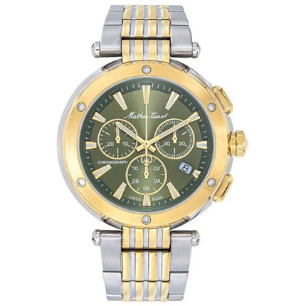 Mathey Tissot Men's Watch - Neptune Chrono Green Dial Two Tone Bracelet | H912CHBV ,