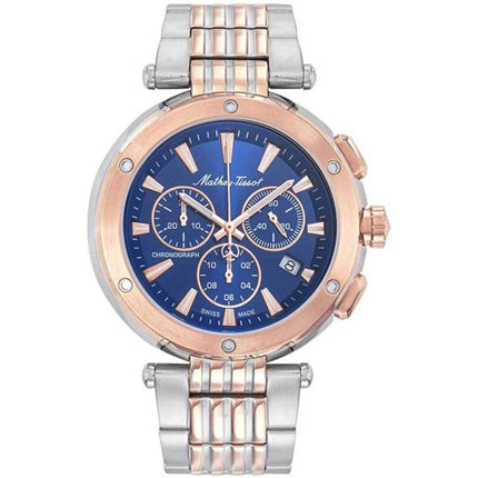 Mathey Tissot Men's Watch - Neptune Chrono Blue Dial Two Tone Bracelet | H912CHRBU ,