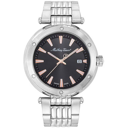 Mathey Tissot Men's Watch - Neptune Black Dial Stainless Steel Bracelet | H912RRN ,