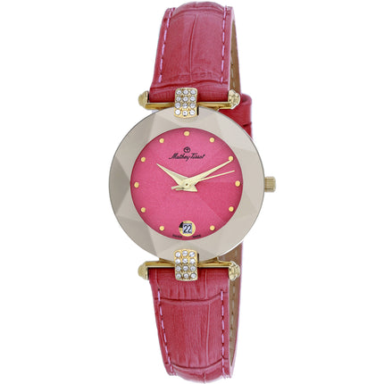 Mathey Tissot Women's Watch - Pyramide Quartz Pink Dial Leather Strap | P317F ,