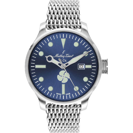 Mathey Tissot Men's Watch - Elica Automatic Blue Dial Steel Bracelet | U121ABU ,