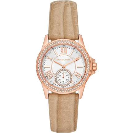 Michael Kors Women's Watch - Mini Everest Quartz White Dial Leather Strap | MK4719 ,