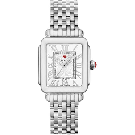 Michele Women's Watch - Deco Madison White, Silver Dial Bracelet | MWW06G000012 ,