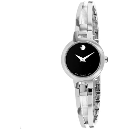 Movado Women's Watch - Amorosa Quartz Black Dial Stainless Steel Bracelet | 607153 ,