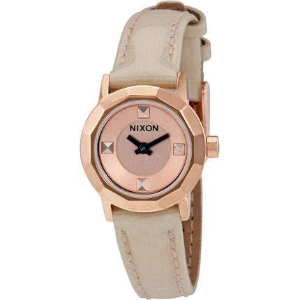 Nixon Women's Watch - Mini B Quartz Rose Gold Dial Leather Strap | A338-1532 ,