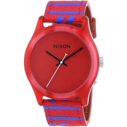 Nixon Women's Watch - Mod Quartz Red and Blue Fabric Strap | A402-200 ,