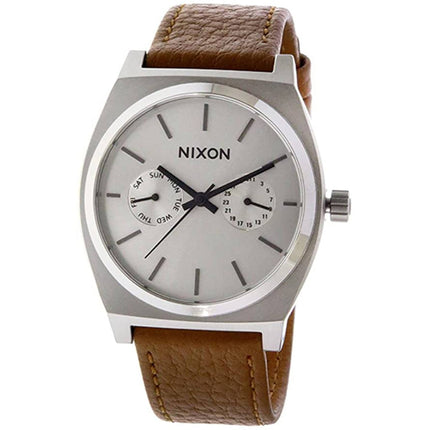 Nixon Women's Watch - Time Teller Quartz Silver Dial Leather Strap | A927-2310 ,
