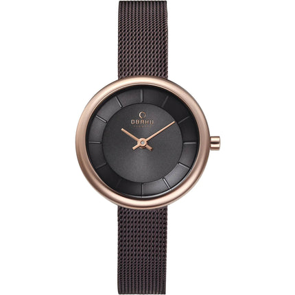 Obaku Women's Watch - Classic Black Plated Stainless Steel Bracelet | V146LXVNMN ,