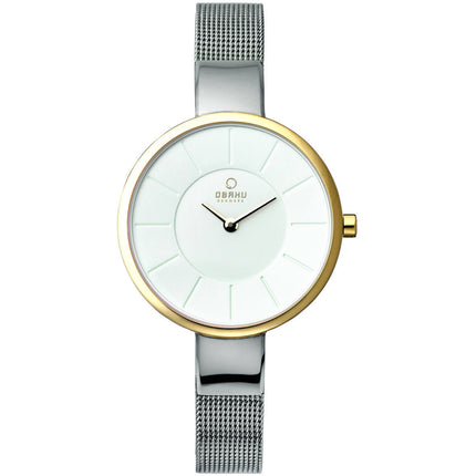 Obaku Women's Watch - Classic White Dial Stainless Steel Bracelet | V149LXAIMC2 ,