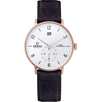 Obaku Women's Watch - Denmark Quartz White Dial Leather Strap | V190GDVWRB ,