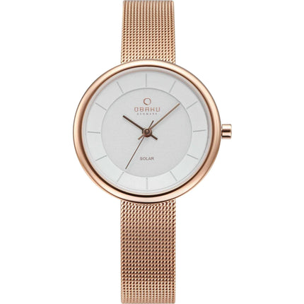 Obaku Women's Watch - Lys White Dial Plated Stainless Steel Bracelet | V206LRVWMV ,