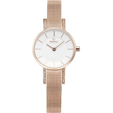 Obaku Women's Watch - Lykke White Dial Plated Stainless Steel Bracelet | V207LEVIMV ,