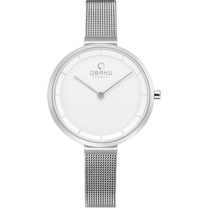 Obaku Women's Watch - Classic White Dial Stainless Steel Bracelet | V225LXCIMC ,