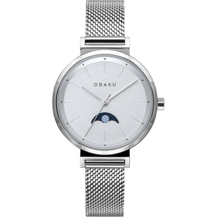 Obaku Women's Watch - Maane Quartz Silver Dial Stainless Steel Bracelet | V243LMCIMC ,