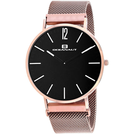 Oceanaut Men's Watch - Magnete Black Dial Plated Stainless Steel Bracelet | OC0106 ,