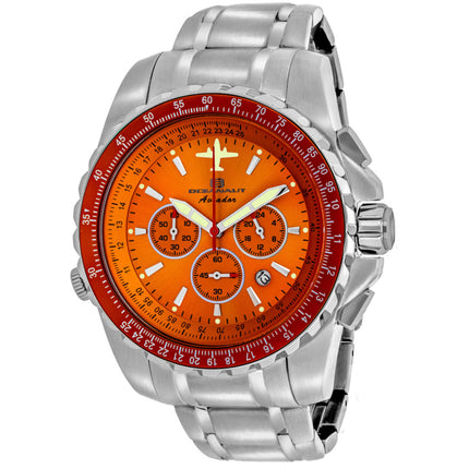 Oceanaut Men's Watch - Aviador Pilot Orange Dial Stainless Steel Bracelet | OC0115 ,