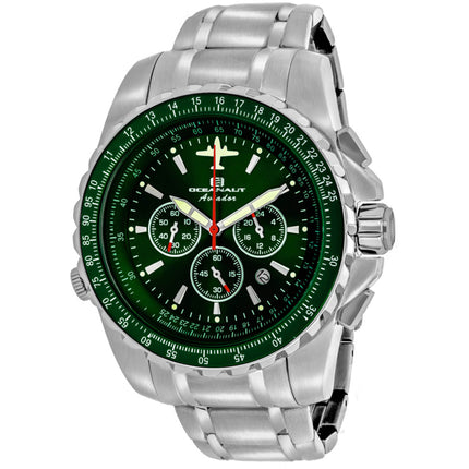 Oceanaut Men's Watch - Aviador Pilot Green Dial Stainless Steel Bracelet | OC0117 ,