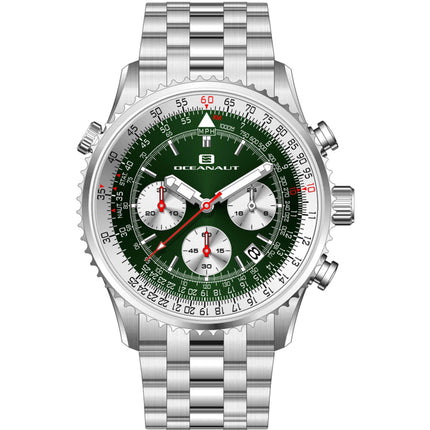 Oceanaut Men's Watch - Flight Quartz Green Dial Stainless Steel Bracelet | OC0123 ,
