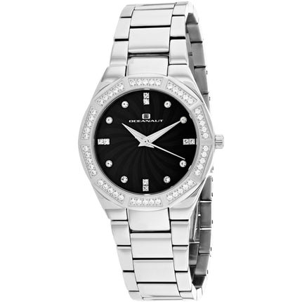 Oceanaut Women's Watch - Athena Black Mother of Pearl Dial Steel Bracelet | OC0254 ,