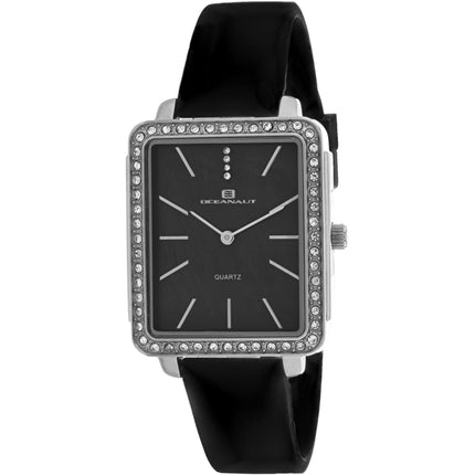 Oceanaut Women's Watch - Adorn Silver Tone Case Black Dial Rubber Strap | OC0271 ,