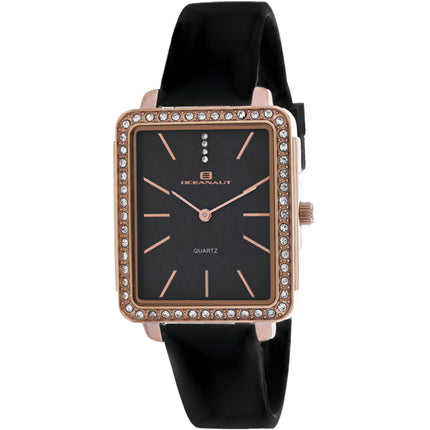 Oceanaut Women's Watch - Adorn Rose Gold Case Black Dial Rubber Strap | OC0275 ,