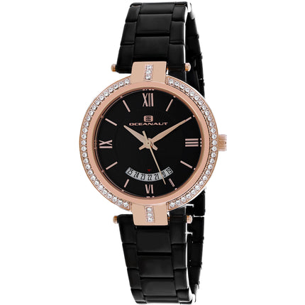 Oceanaut Women's Watch - Amaya Black Dial Plated Stainless Steel Bracelet | OC0293 ,