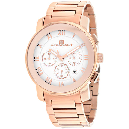 Oceanaut Men's Watch - Riviera White Dial Plated Stainless Steel Bracelet | OC0334 ,